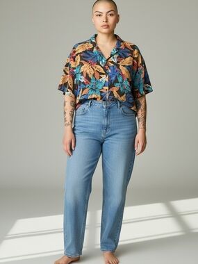 Vintage Unisex Lady Caribou Button-Down Shirt.